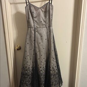 Masquerade Black and Silver Prom Dress